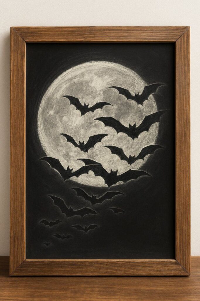 chalkboard-with-flying-bat-silhouettes