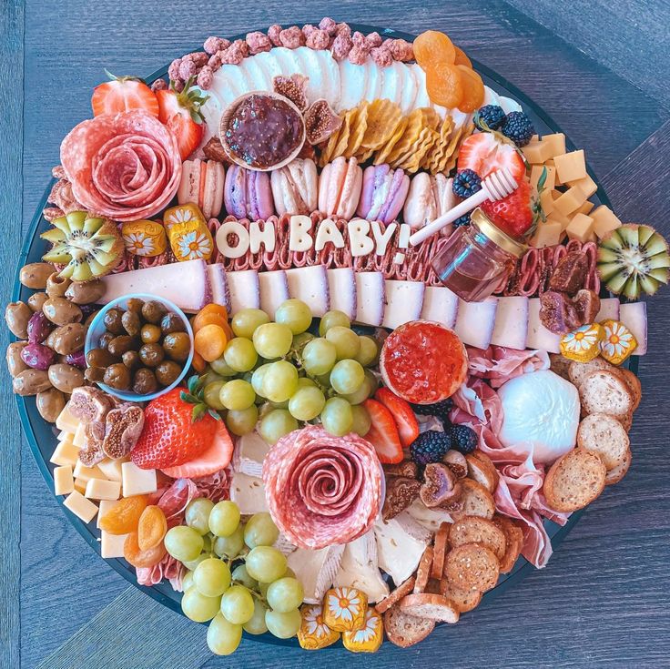 gourmet-baby-shower-grazing-board-with-cheeses-fruits-and-charcuterie