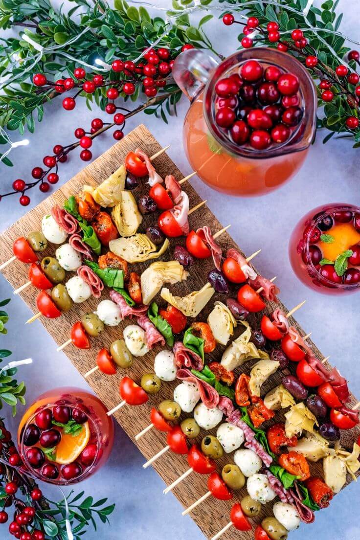 festive-antipasto-skewers-with-mozzarella-tomatoes-olives-and-salami