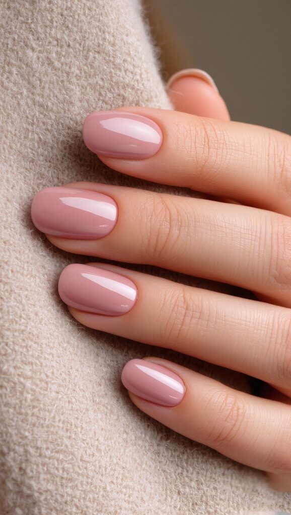dusty-rose-blush-pink-glossy-oval-manicure