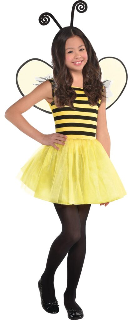 young-girl-wearing-a-yellow-and-black-striped-bumblebee-costume-with-wings-and-antenna-headband-for-halloween-costume-ideas-for-kids