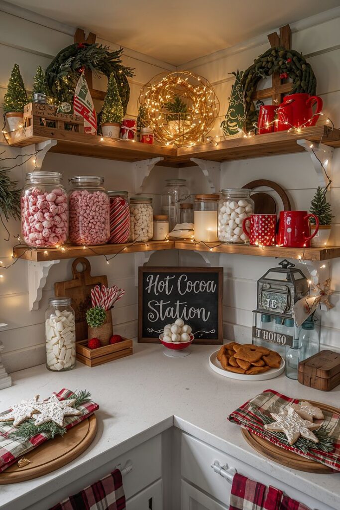 festive-holiday-hot-cocoa-station-with-jars-of-marshmallows-candies-and-twinkle-lights
