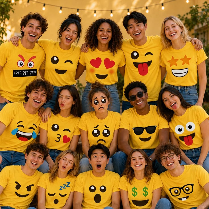 different-emoji-polo-costume-and-blue-jeans-for-Halloween-teachers-costume-ideas