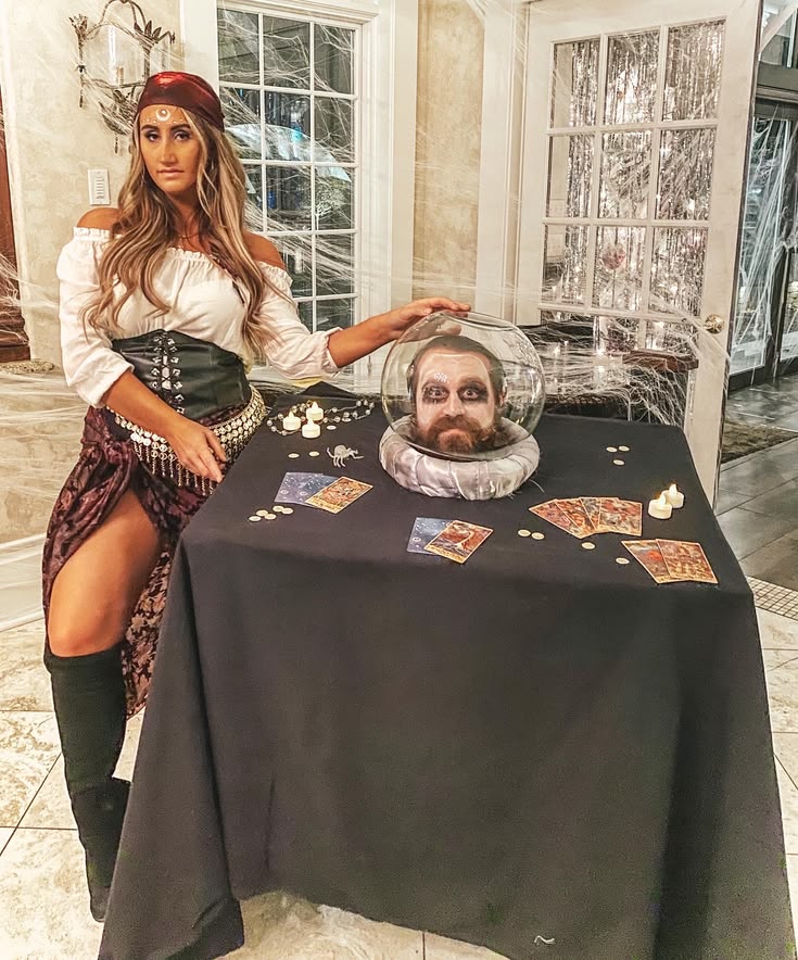 creative-diy-fortune-teller-costume-with-man-head-inside-a-tabletop-crystal-ball