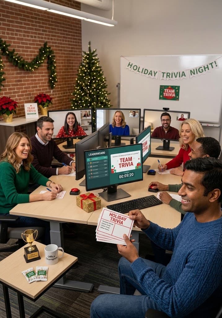 office-coworkers-playing-holiday-trivia-game-on-computers