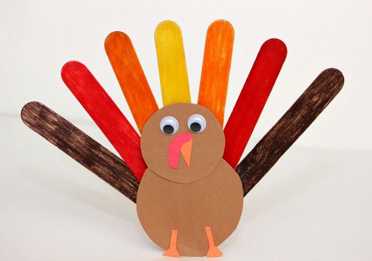 turkey-craft-made-from-colored-popsicle-sticks-and-brown-paper-body