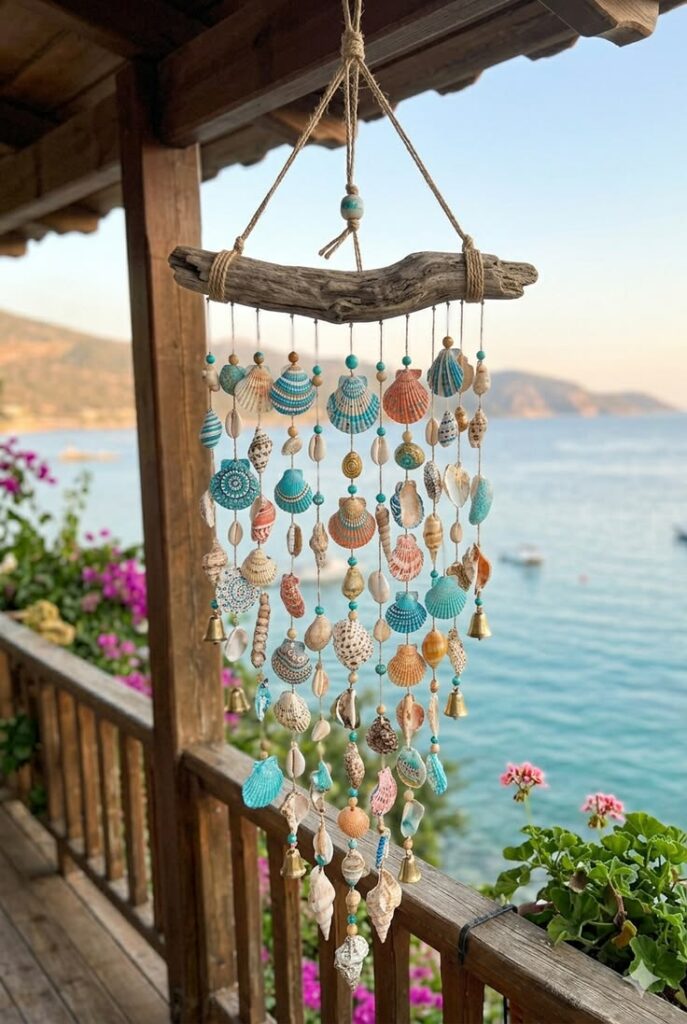 diy-hanging-seashell-wind-chime-on-driftwood-with-ocean-view-for-eco-friendly-outdoor-decor