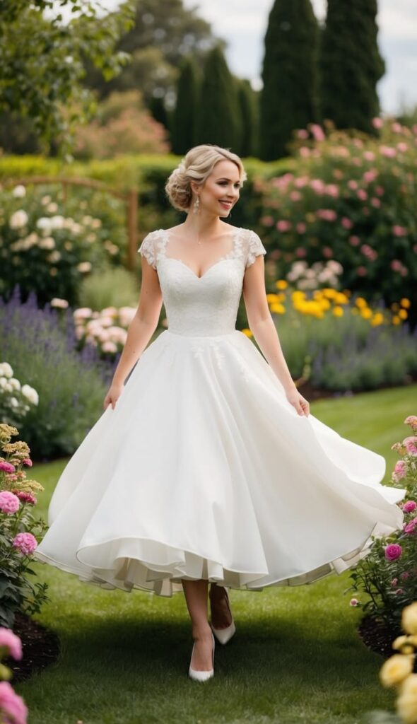 tea-length-lace-cap-sleeve-a-line-wedding-dress-with-sweetheart-neckline