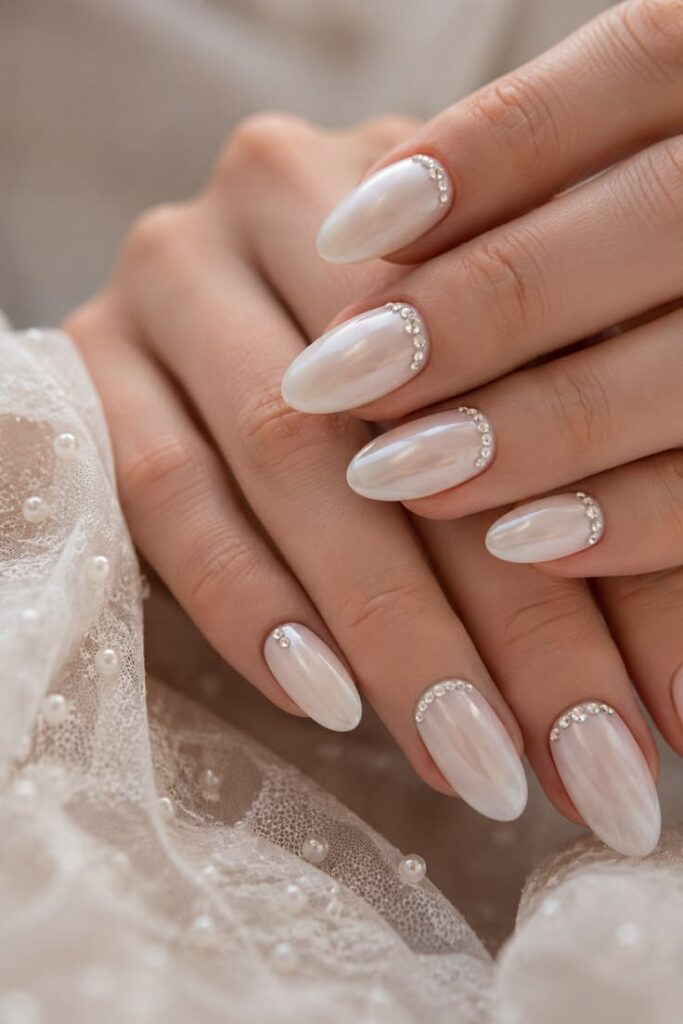 iridescent-pearl-white-almond-nails-with-subtle-crystal-cuticle-accents