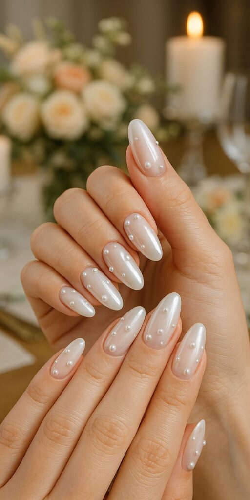 glossy-iridescent-pearl-white-almond-nails-with-3d-pearl-accents