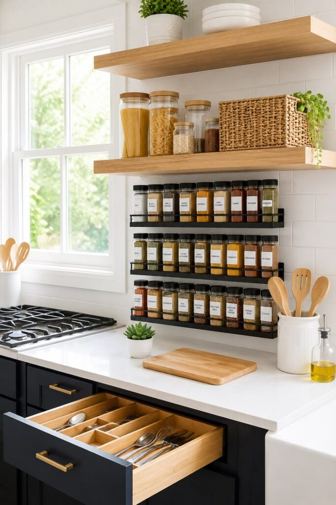 organized-kitchen-drawers-and-pantry-jars-for-clean-and-functional-storage