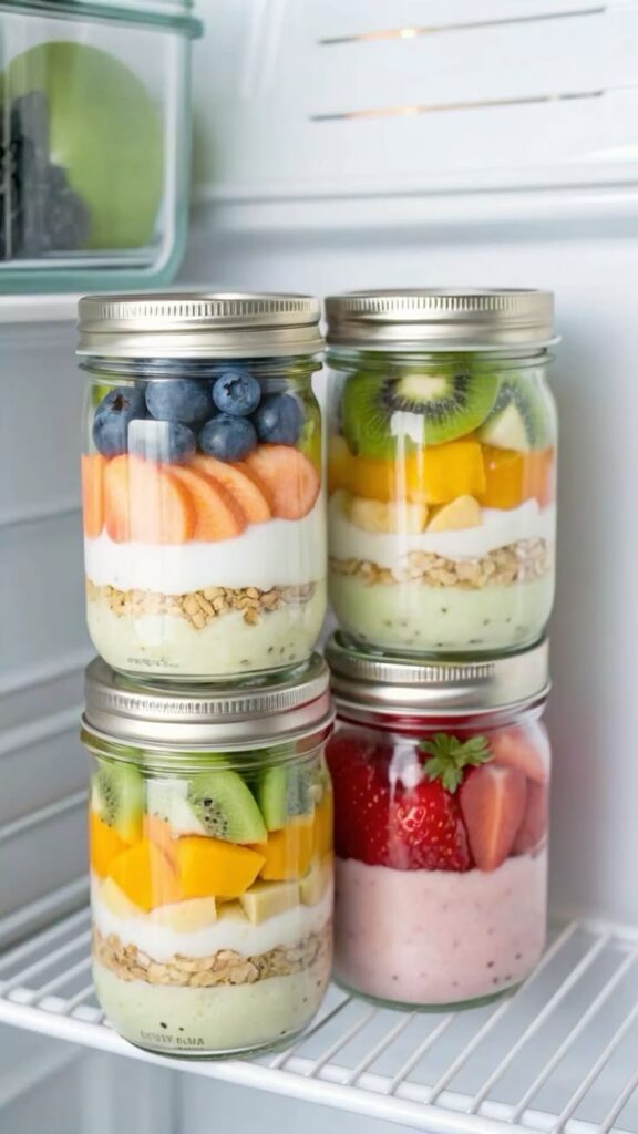 varieties-of-oats-prep-stored-in-a-jar-and-stacked-inside-fridge