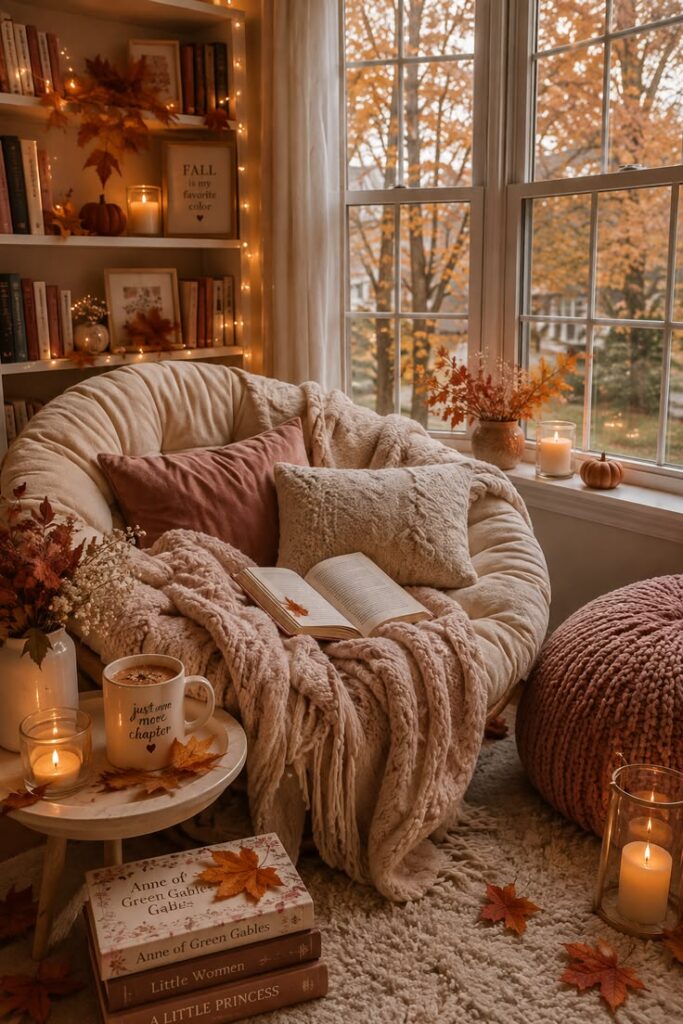 cozy-fall-reading-nook-with-papasan-chair-knit-throw-and-window-view