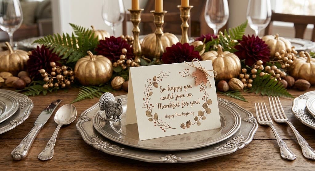 rustic-thanksgiving-card-with-acorn-wreath-text-and-jute-bow-at-a-place-setting