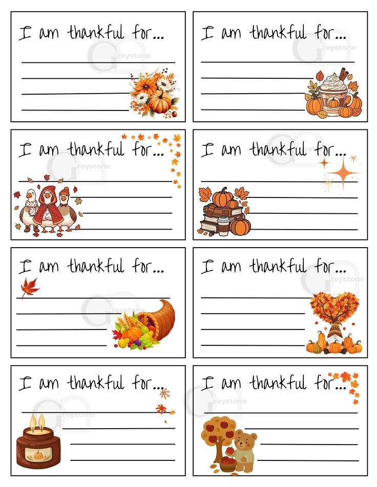 printable-thanksgiving-gratitude-cards-with-i-am-thankful-for-prompt-and-fall-illustrations