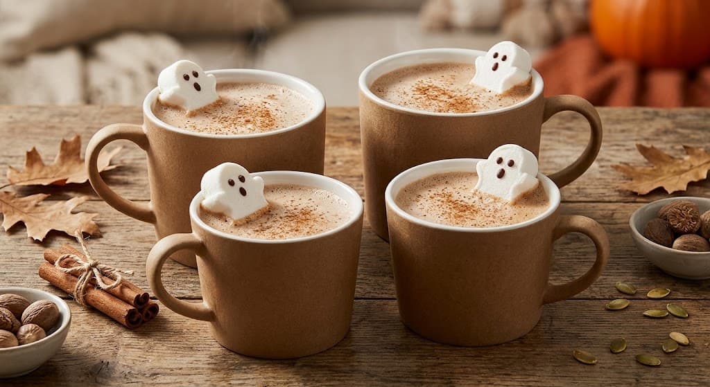 pumpkin-spice-hot-chocolate-with-ghost-marshmallows-in-autumn-setting