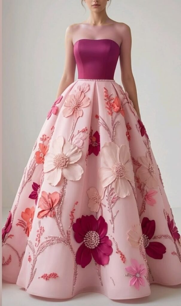 pink-strapless-prom-dress-with-3d-floral-appliques