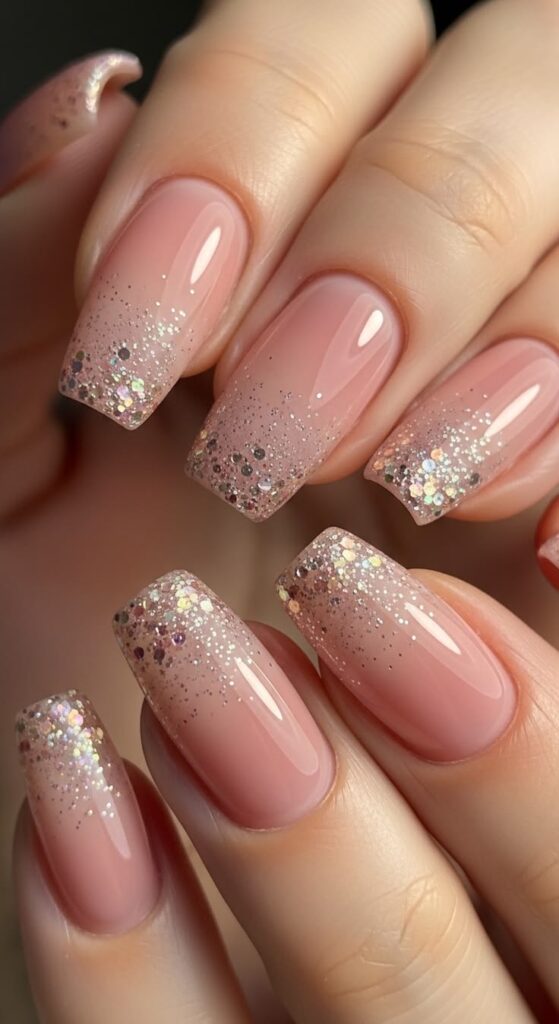 sheer-nude-square-nails-with-silver-glitter-ombre-tips