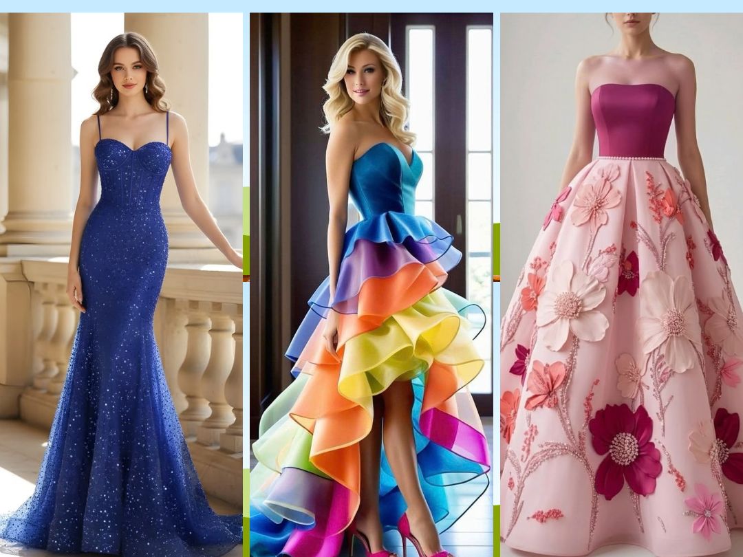 collage-of-stylish-prom-dresses-featuring-royal-blue-mermaid-rainbow-ruffle-and-pink-3d-floral-gown