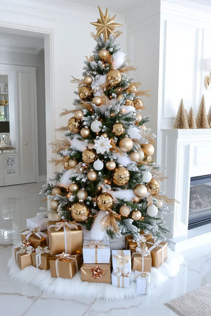 elegant-christmas-tree-decorated-with-gold-and-white-ornaments-warm-lights-and-a-gold-star-topper