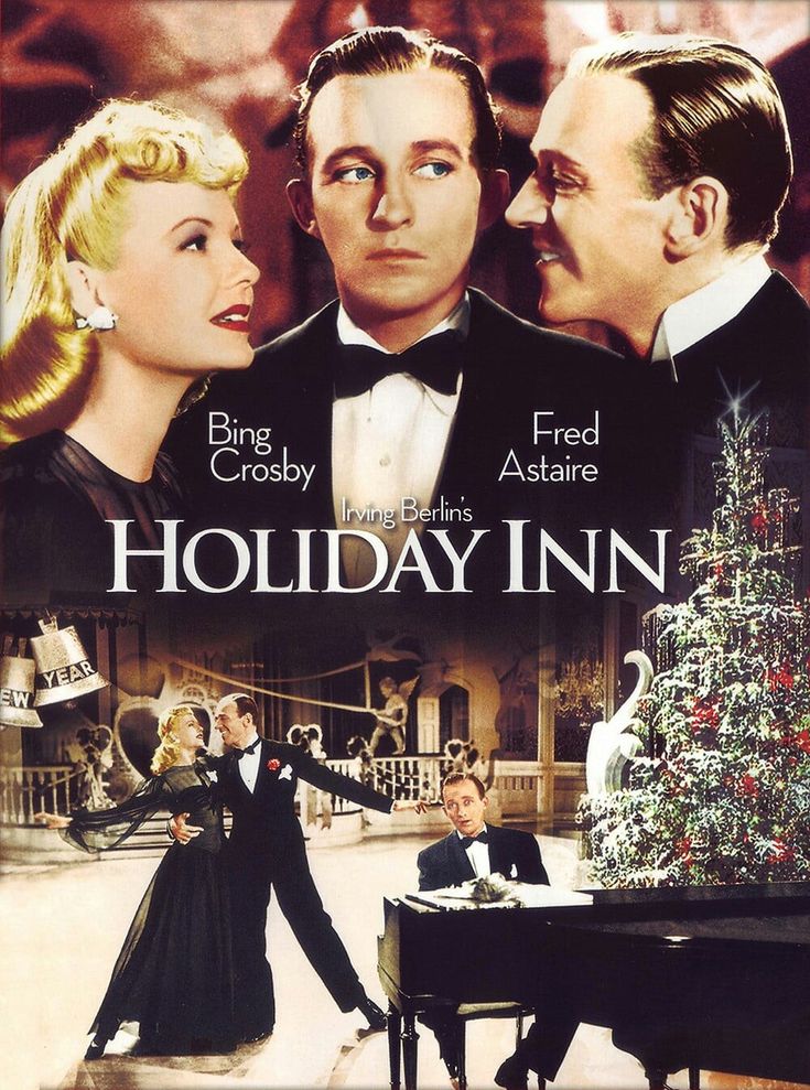 vintage-movie-poster-for-irving-berlins-holiday-inn-starring-bing-crosby-and-fred-astaire-showing-a-blonde-woman-two-men-in-tuxedos-and-a-decorated-christmas-tree
